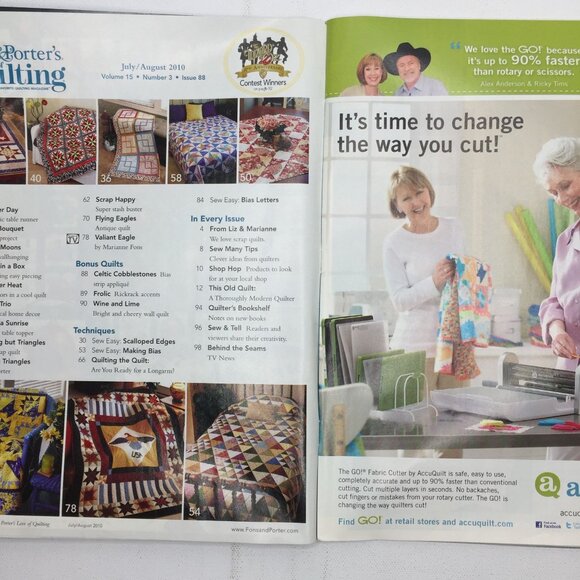 Fons & Porters Love of Quilting Magazine July August 2010 Easy Bias Techniques - Picture 5 of 14